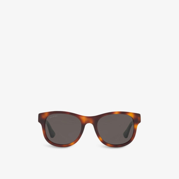 

Солнцезащитные очки wayfarer в ацетатной оправе черепаховой расцветки gg0003sn Gucci, коричневый