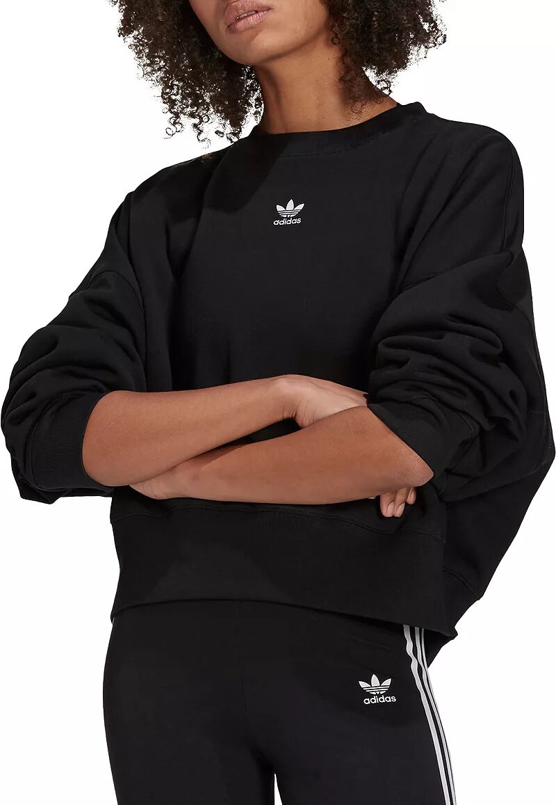 Женская флисовая толстовка Adidas Originals Adicolor Essentials Crew, черный