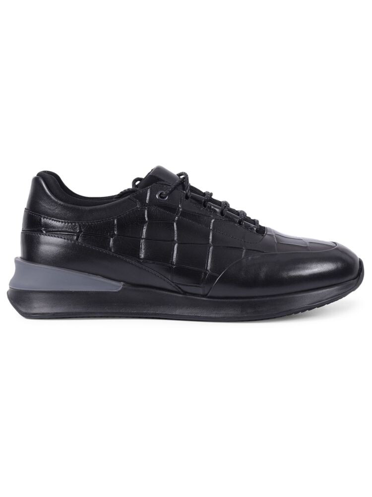 

Кроссовки Comfort Jupiter из кожи с тиснением аллигатора Vellapais, черный