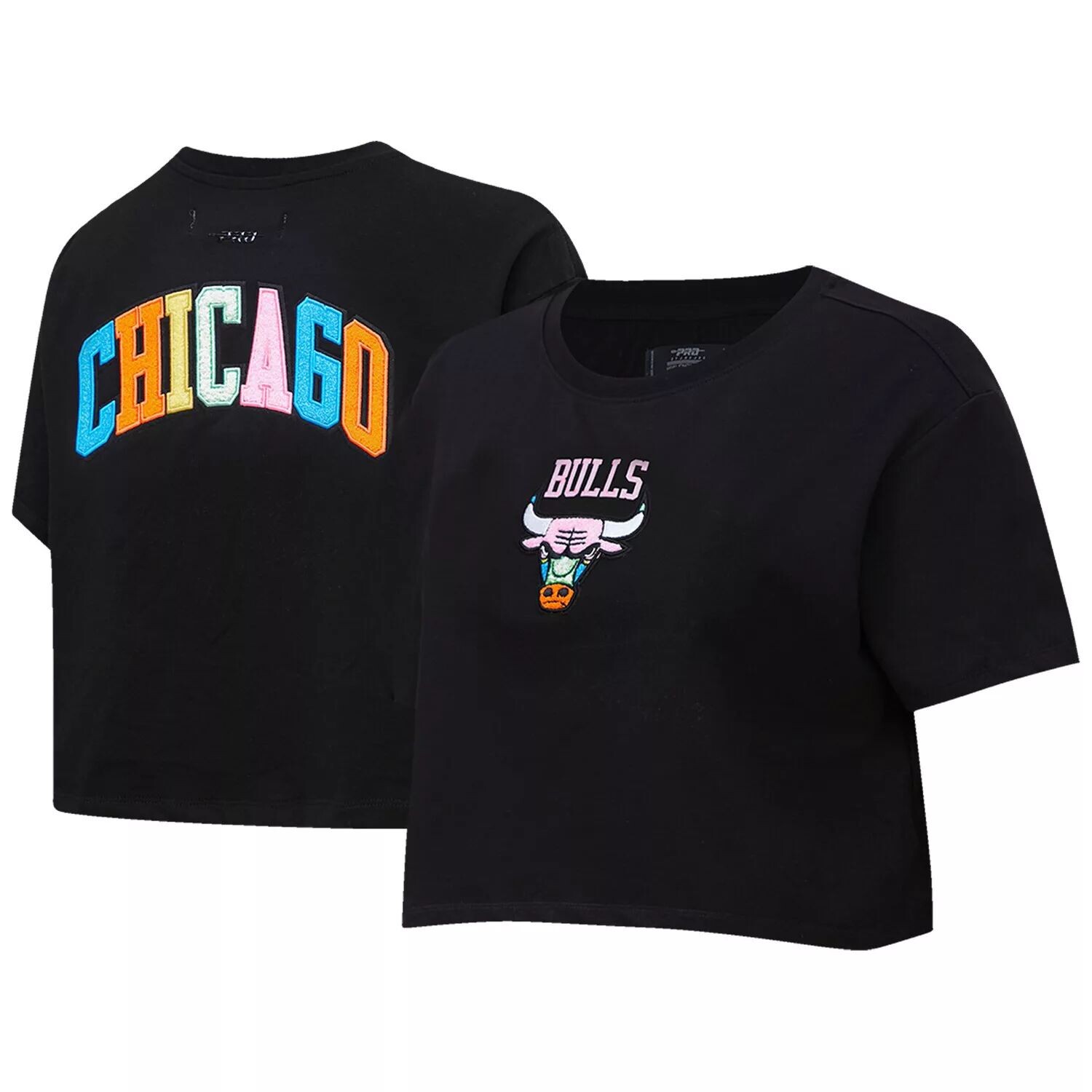 

Женская укороченная неоновая футболка свободного кроя Pro Standard черного цвета Chicago Bulls, Черный