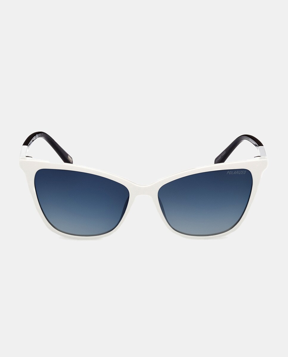 цена Белые женские солнцезащитные очки «кошачий глаз» с поляризационными линзами Skechers, белый