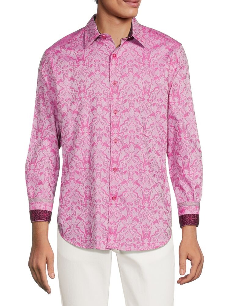 

Рубашка из хлопка и жаккарда Highland Robert Graham, розовый
