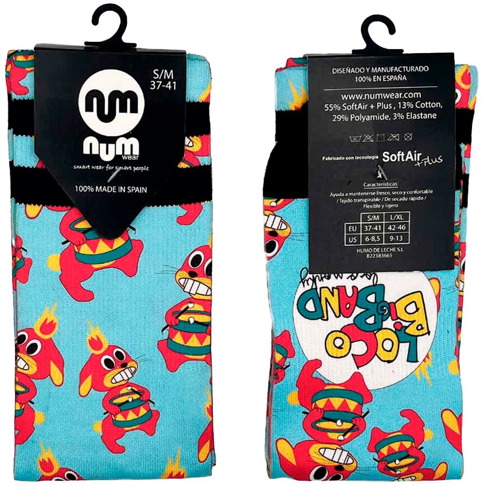 

Носки Num Wear Loco monky rabbit drum Half long, разноцветный