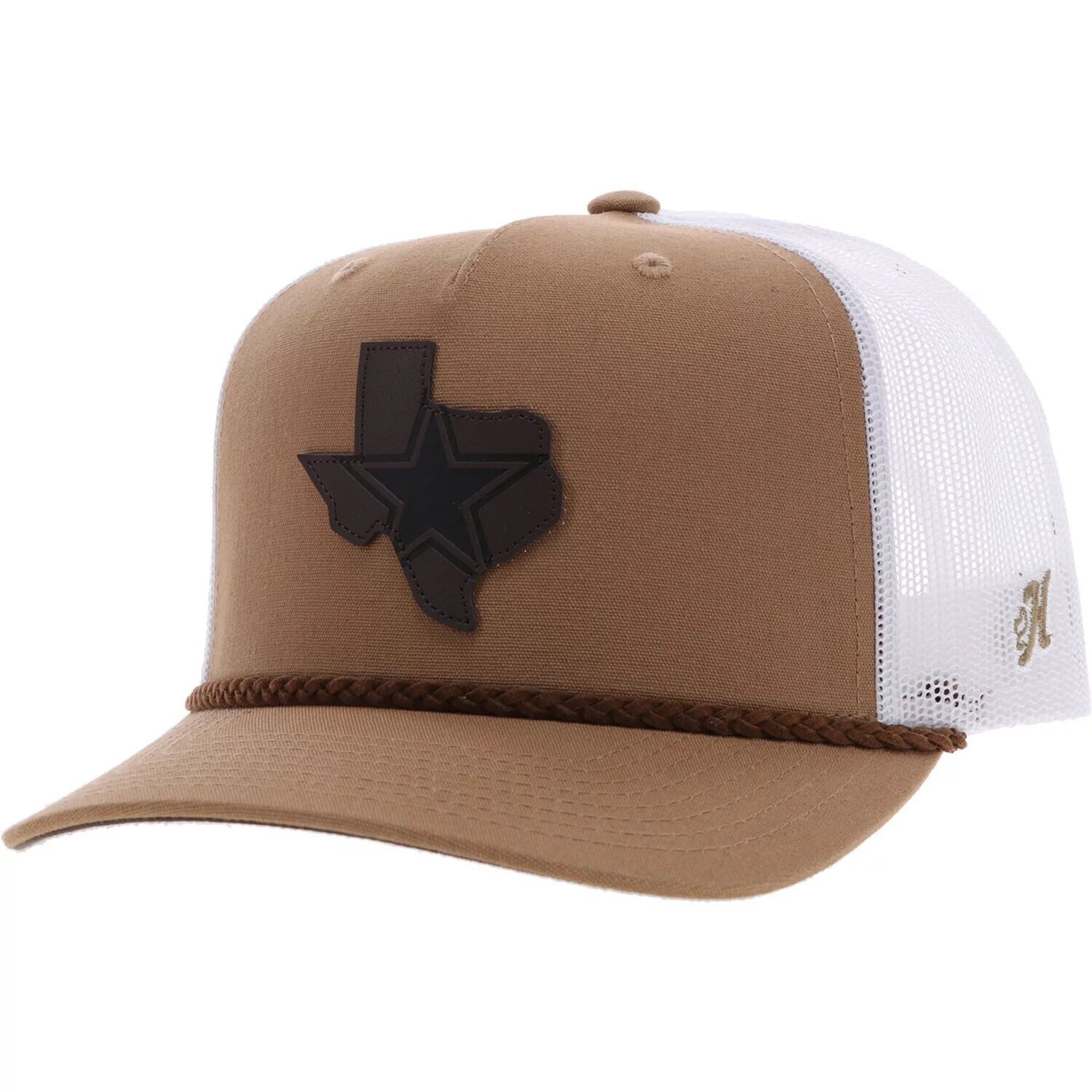 

Мужская HOOey светло-коричневая/белая кожаная кепка Dallas Cowboys с техасской нашивкой Trucker Snapback