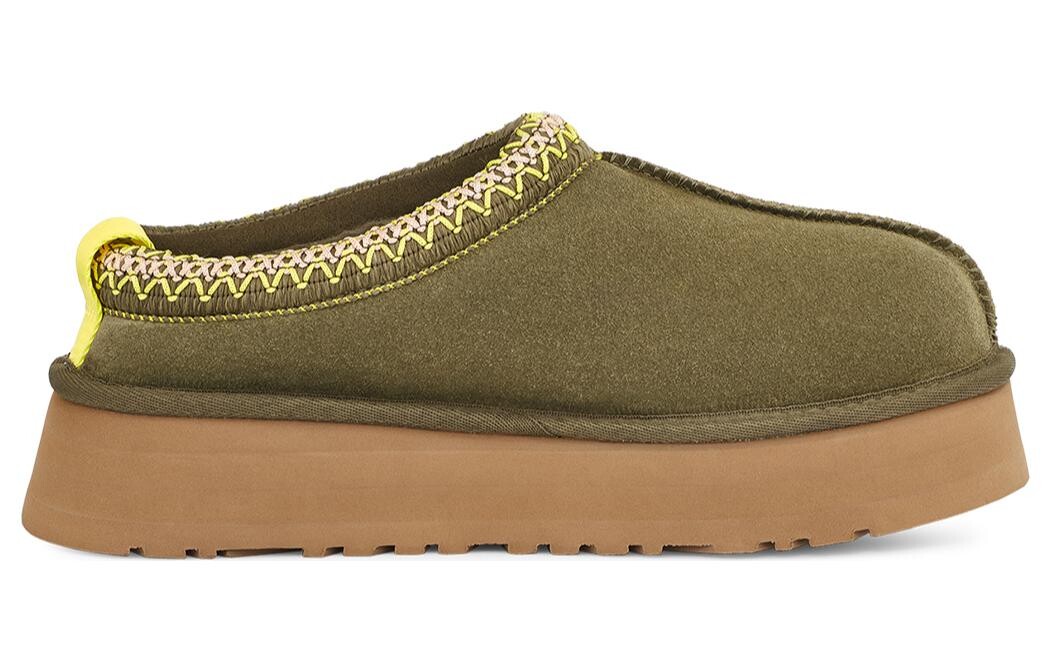 

Женские тапочки на платформе Ugg, оливковый