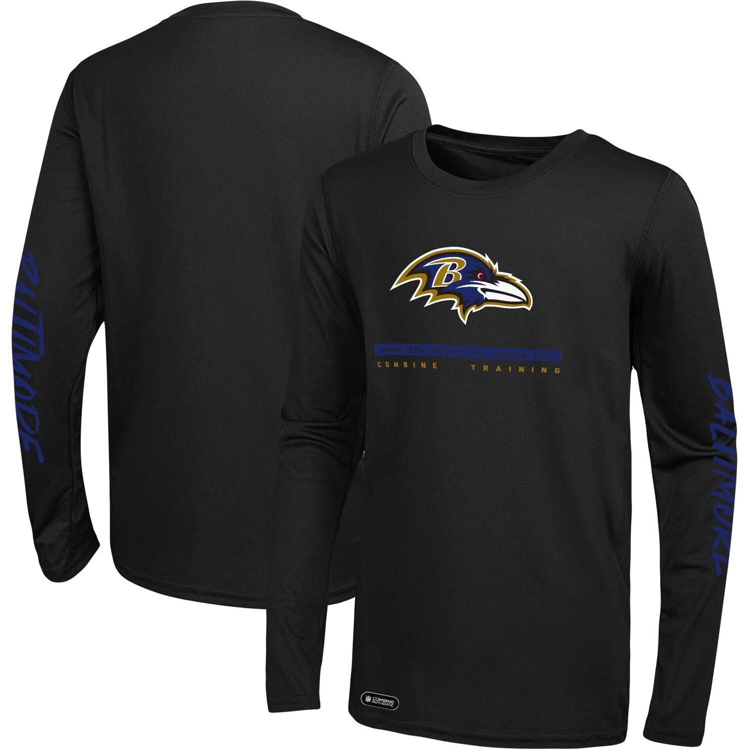 

Мужская черная футболка с длинным рукавом Baltimore Ravens Agility Outerstuff, Черный