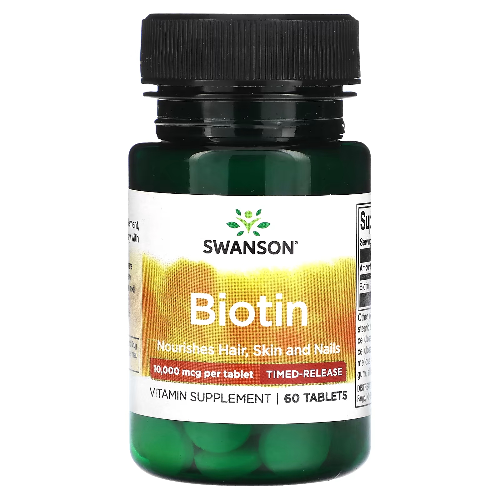 Биотин замедленного высвобождения Swanson 10 000 мкг, 60 таблеток mason natural биотин с кератином 10 000 мкг 60 таблеток