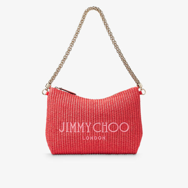 

Сумка через плечо callie из рафии Jimmy Choo, цвет paprika/candy pink
