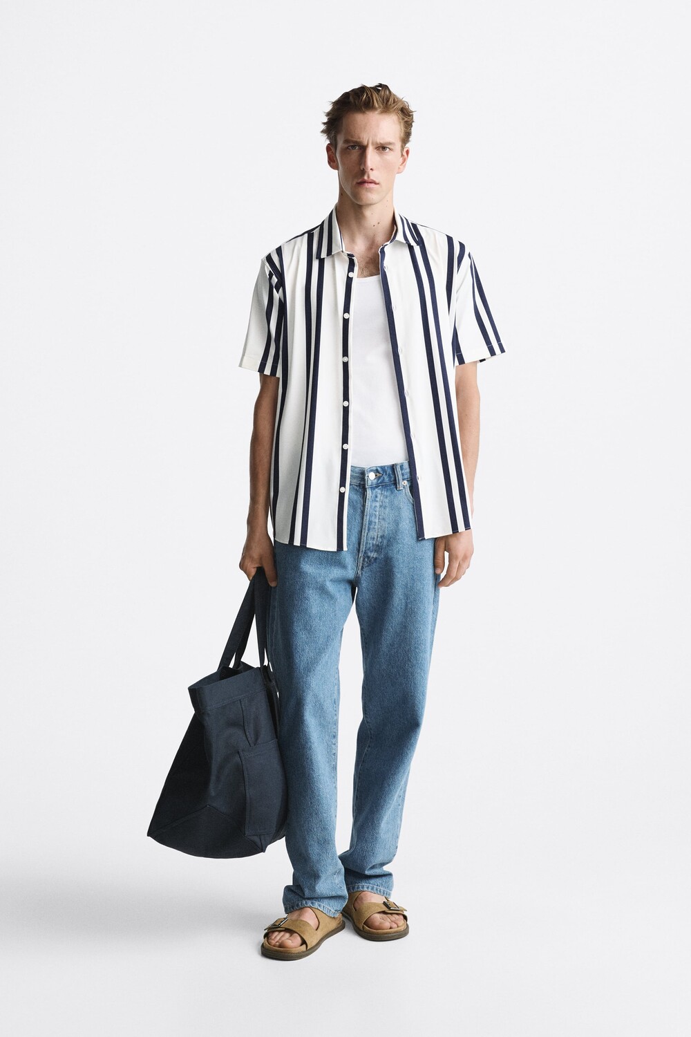 

Рубашка в полоску Zara, полосатый