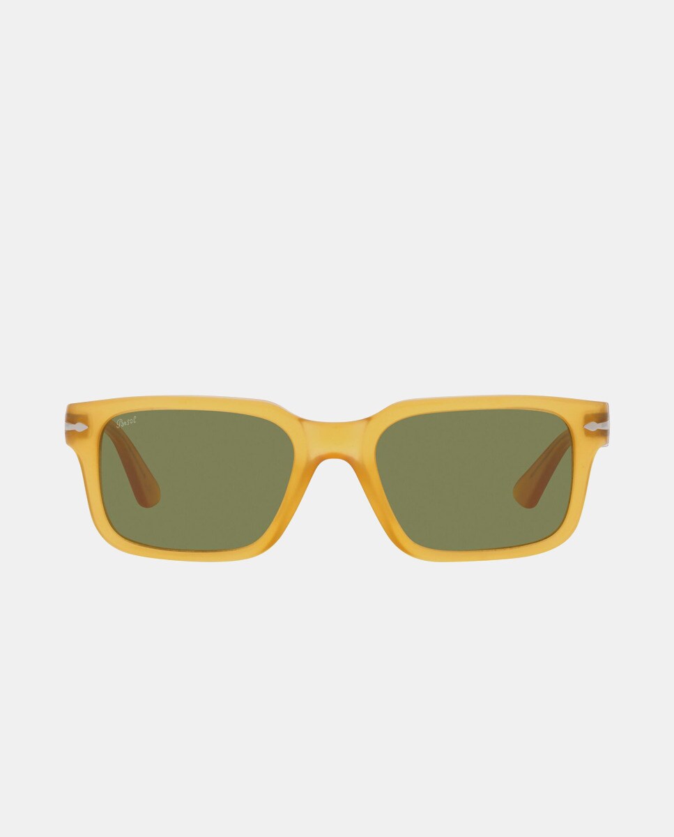 цена Прямоугольные солнцезащитные очки из ацетата светло-коричневого цвета Persol, коричневый