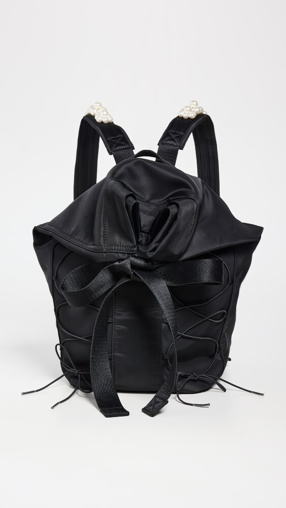 

Рюкзак Simone Rocha Sporty Lace Up Military with Embellishments, черный