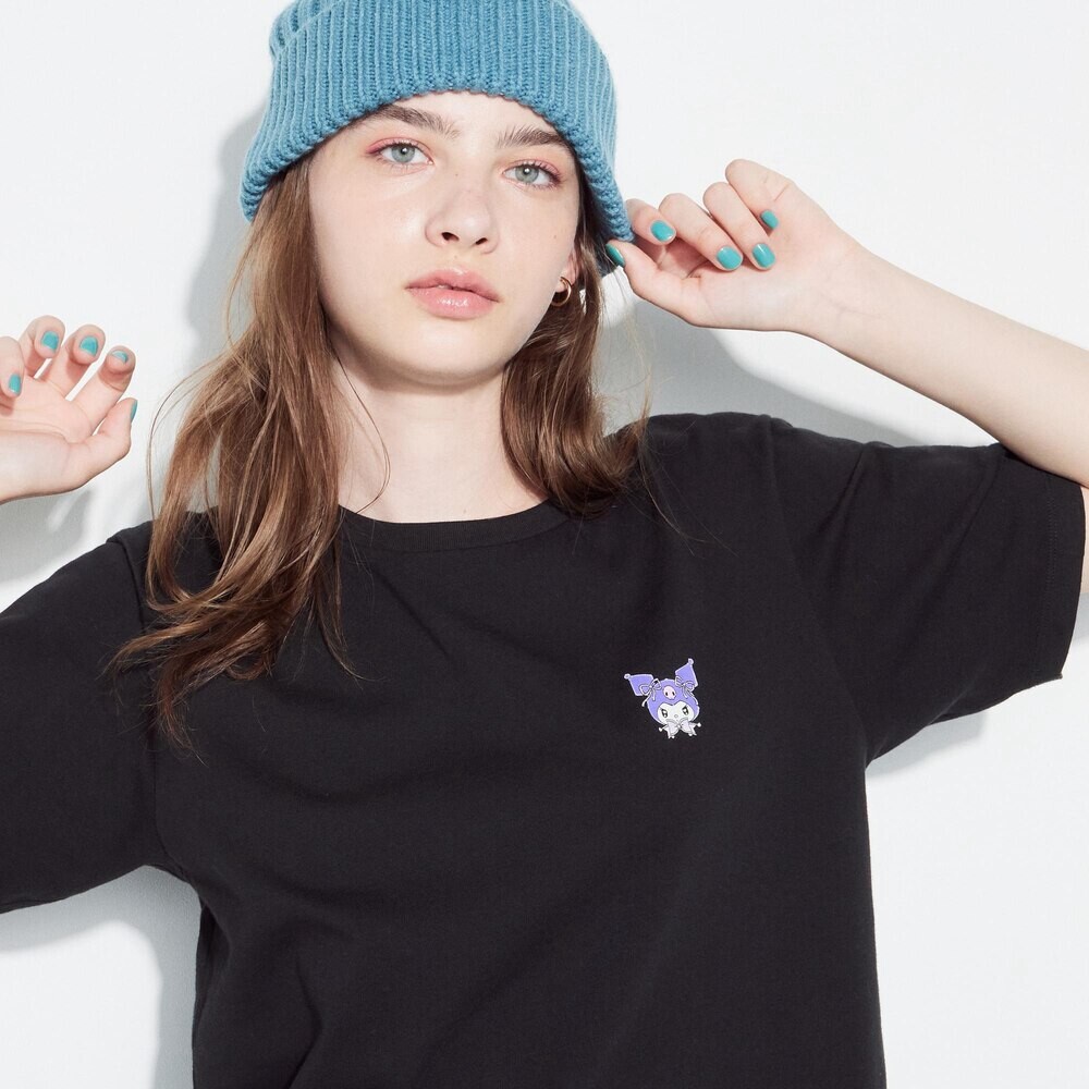 

Женская футболка Uniqlo SANRIO с короткими рукавами, черный