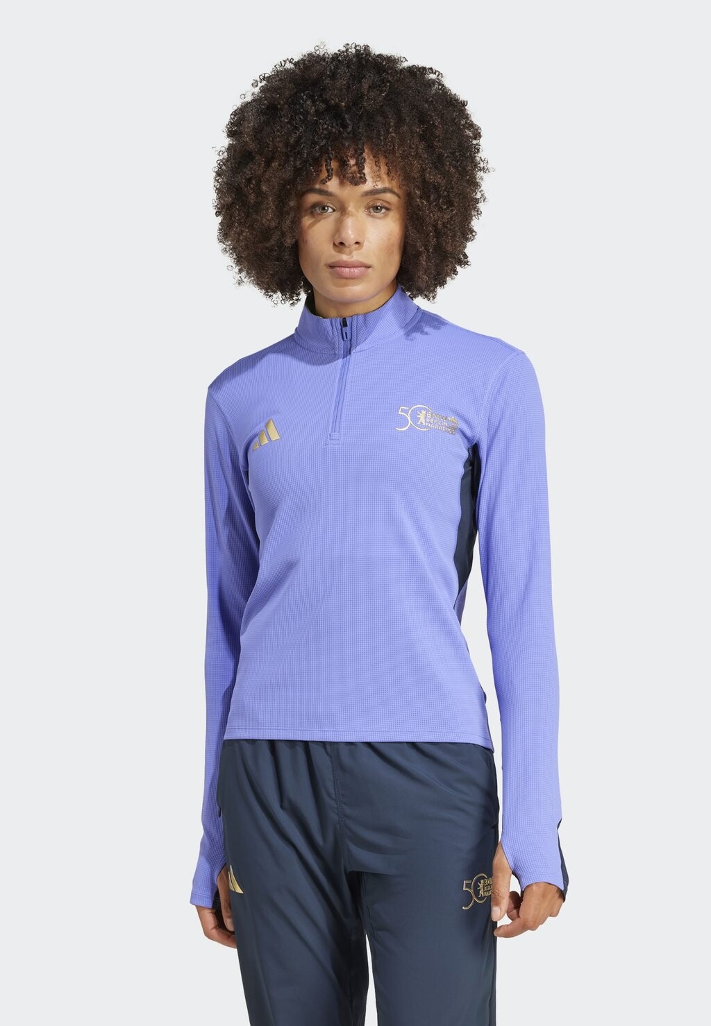 

Топ с длинными рукавами 1/2 ZIP adidas Performance, синий