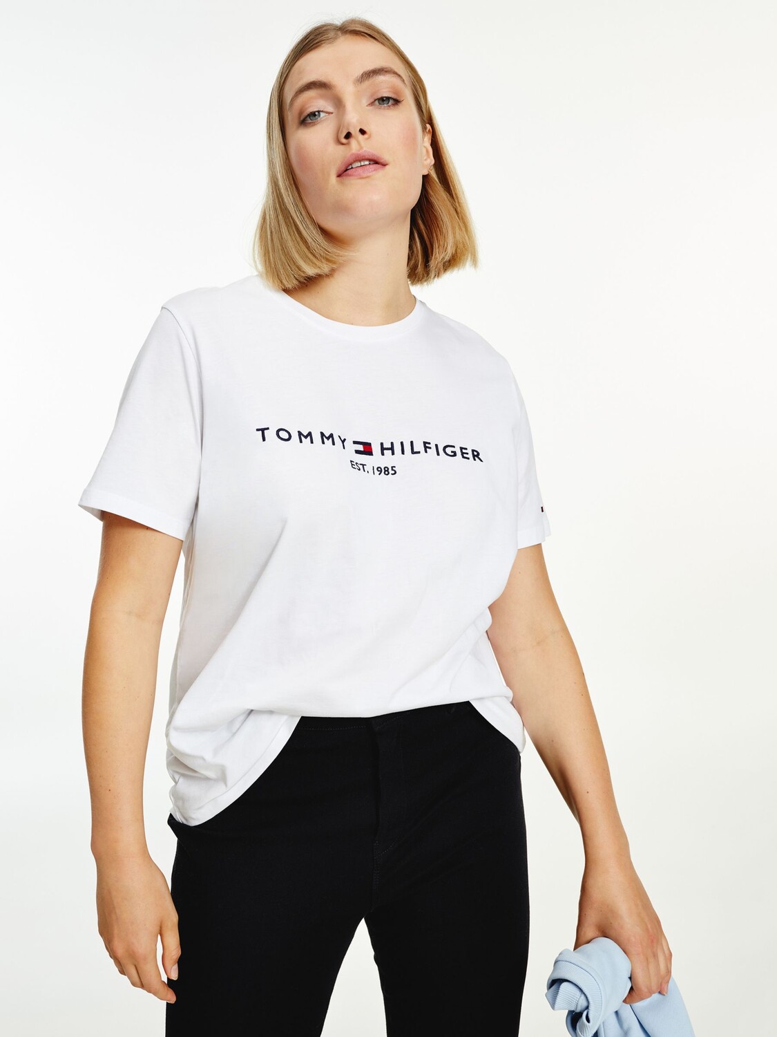 

Футболка Tommy Hilfiger Curve Logo из органического хлопка, белая, Белый