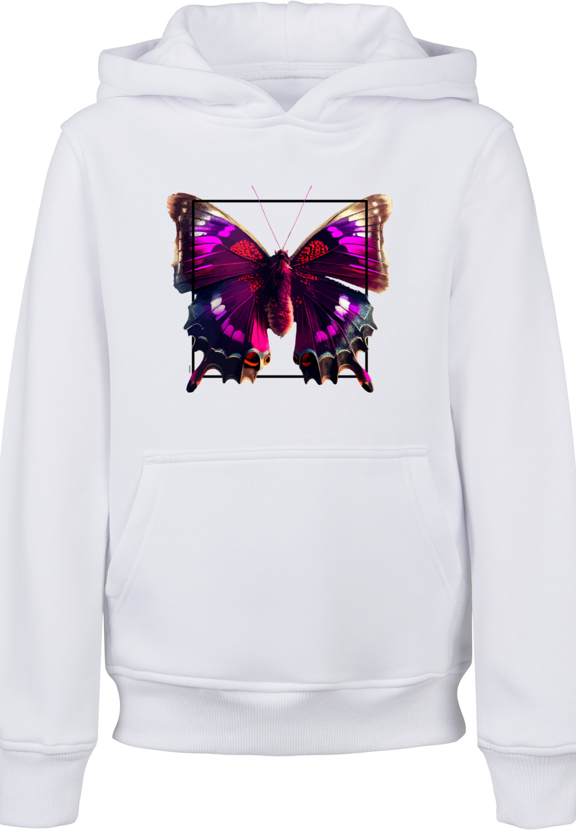 Пуловер F4NT4STIC Hoodie Pink Schmetterling HOODIE UNISEX, белый