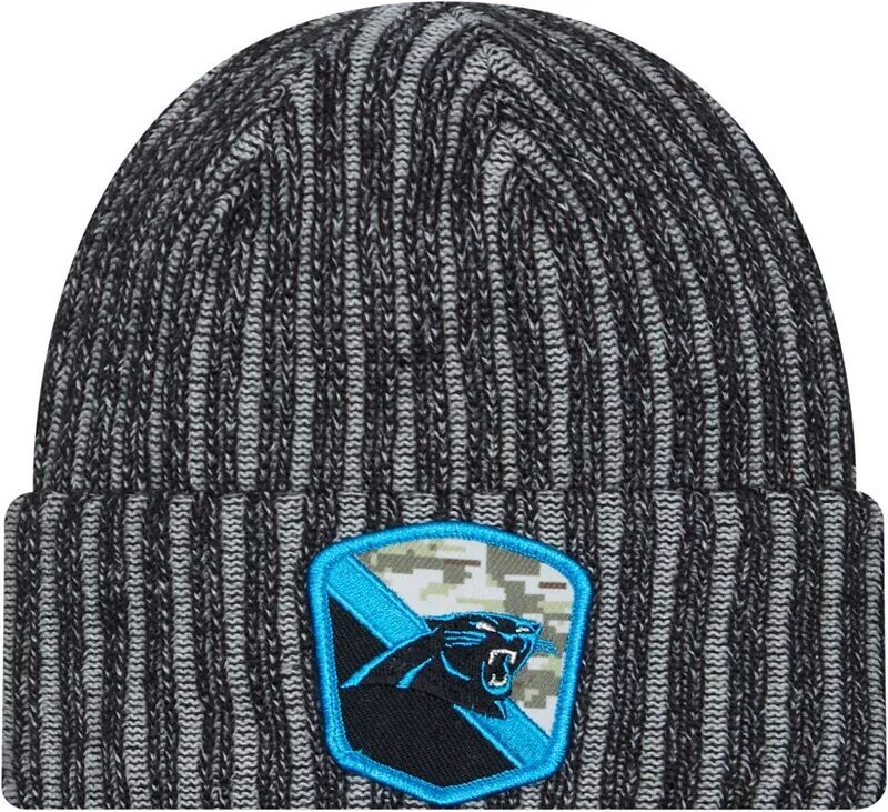 

Мужская черная вязаная шапка New Era Carolina Panthers 2023 Salute to Service