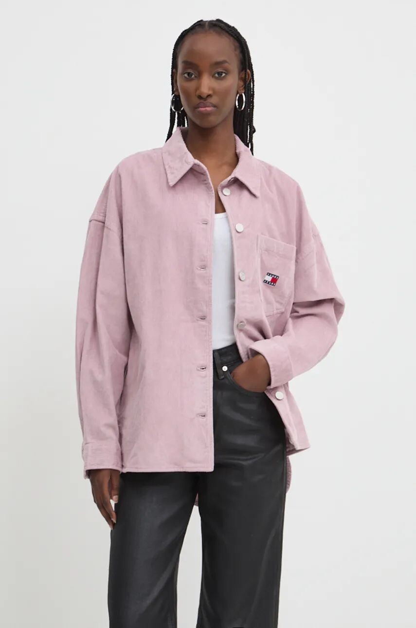 

Вельветовая рубашка Tommy Jeans, розовый