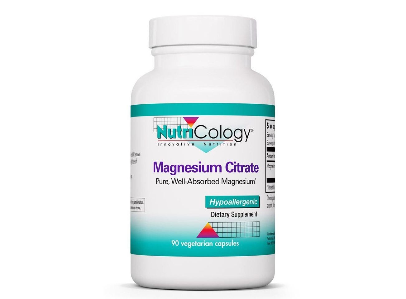 

Nutricology, Цитрат магния, 180 вегетарианских капсул