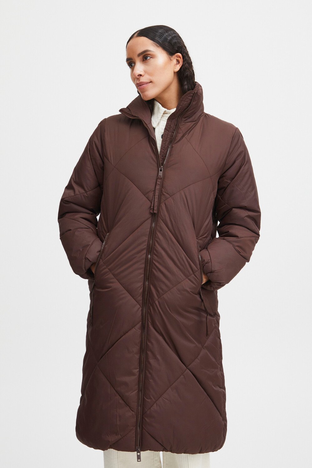 

Пуховик b.young Lange Winter Jacke Puffer Stepp Mantel BYBOMINA COAT 2, темно коричневый