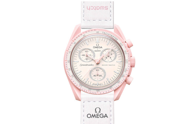 

Часы Swatch x Omega Bioceramic Moonswatch Mission to Venus, розовый