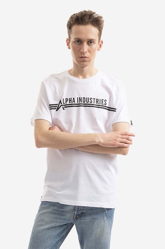 

Хлопковая футболка Alpha Industries, белый