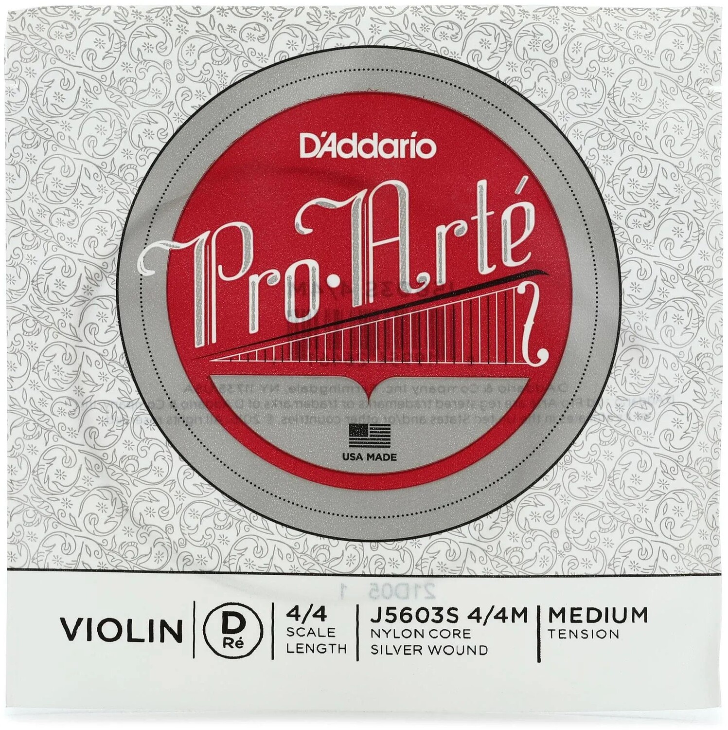 

D'Addario J5603S Pro-Arte Скрипичная струна D - размер 4/4, среднее натяжение