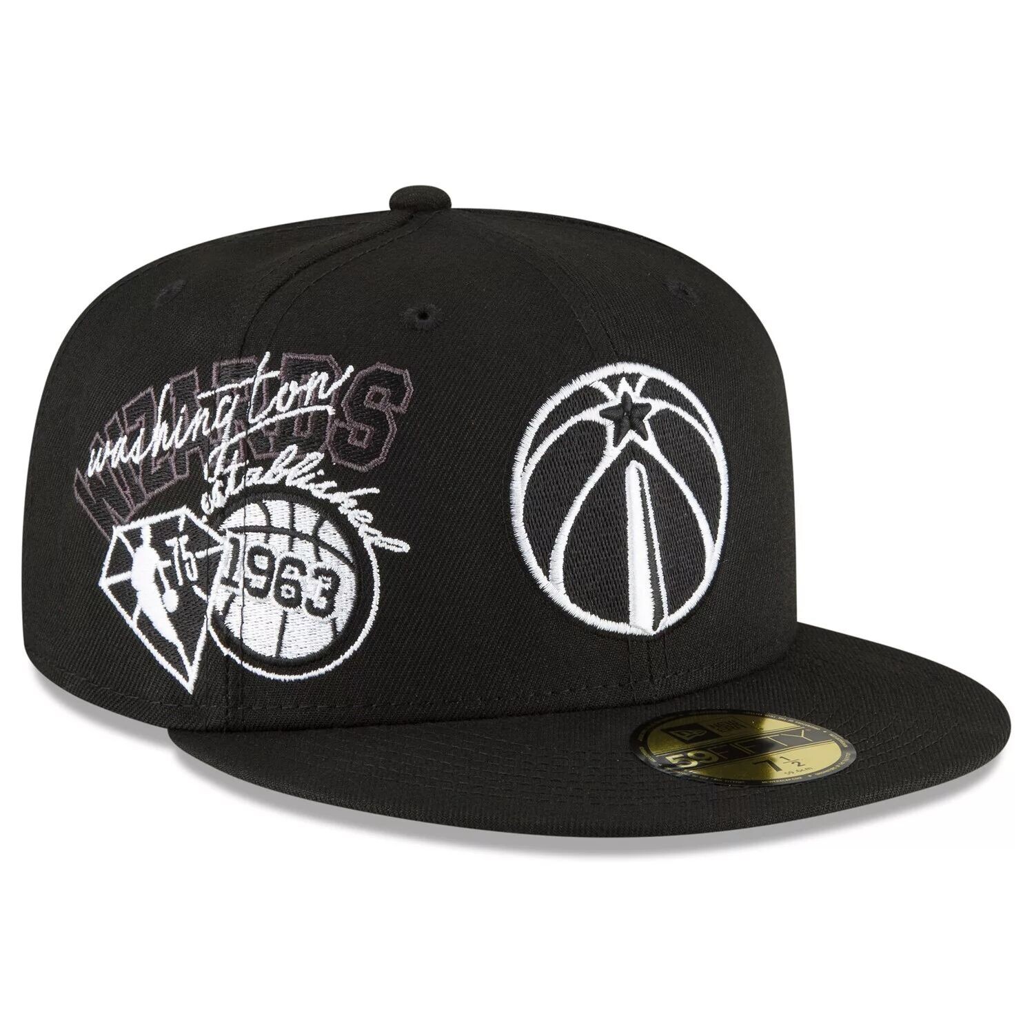 

Мужская облегающая шляпа New Era Black Washington Wizards Back Half 59FIFTY