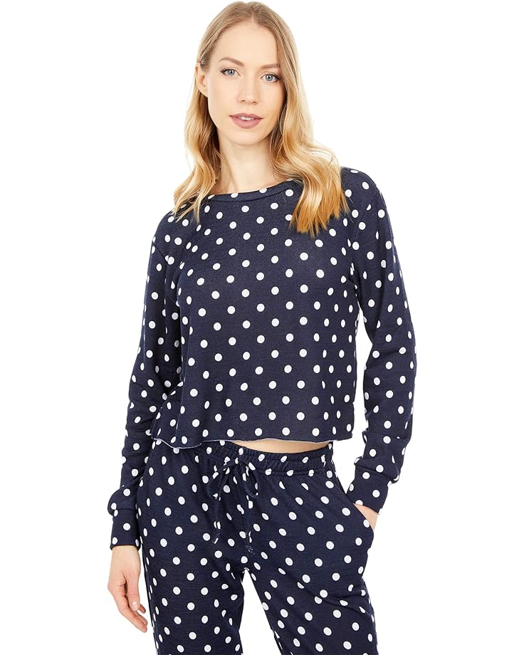 Брюки YMI Two-Piece Pullover & Pants Fleece Set, цвет Navy Polka Dot 36 korean style hairpin headbands polka dot bow hair tie new style polka dot bow head rope ladies trendy hair accessories