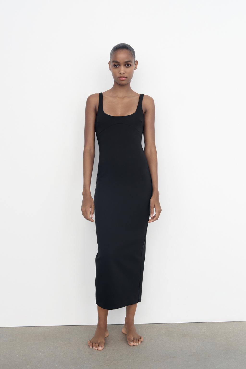 Платье средней длины ZARA, черный свитшот l addobbo средней длины размер 116 черный