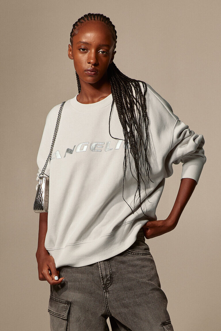 

Толстовка оверсайз с мотивом H&M, серый