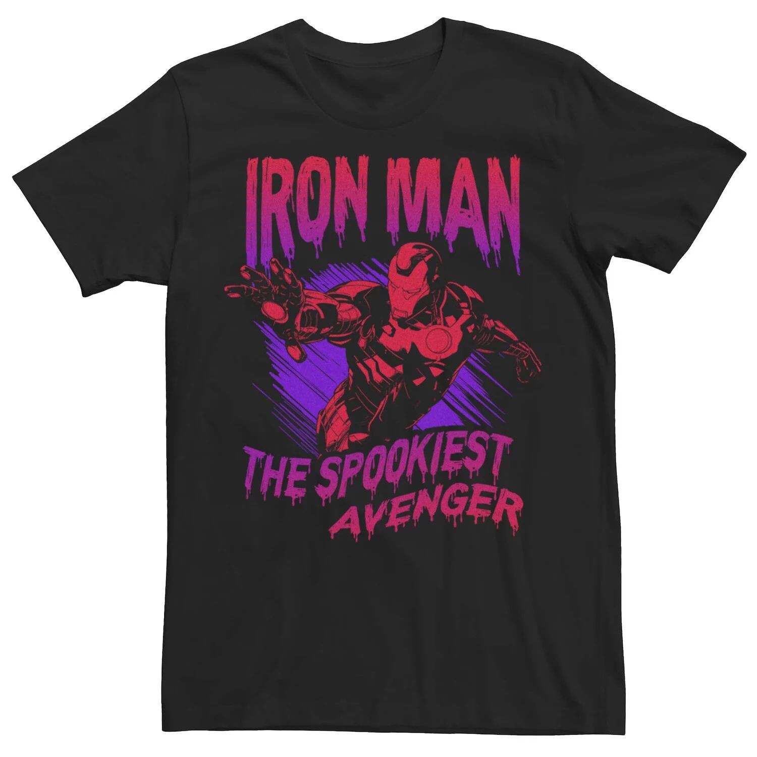 

Мужская футболка с градиентным оттенком и портретом Marvel Iron Man The Spookiest Avenger Licensed Character