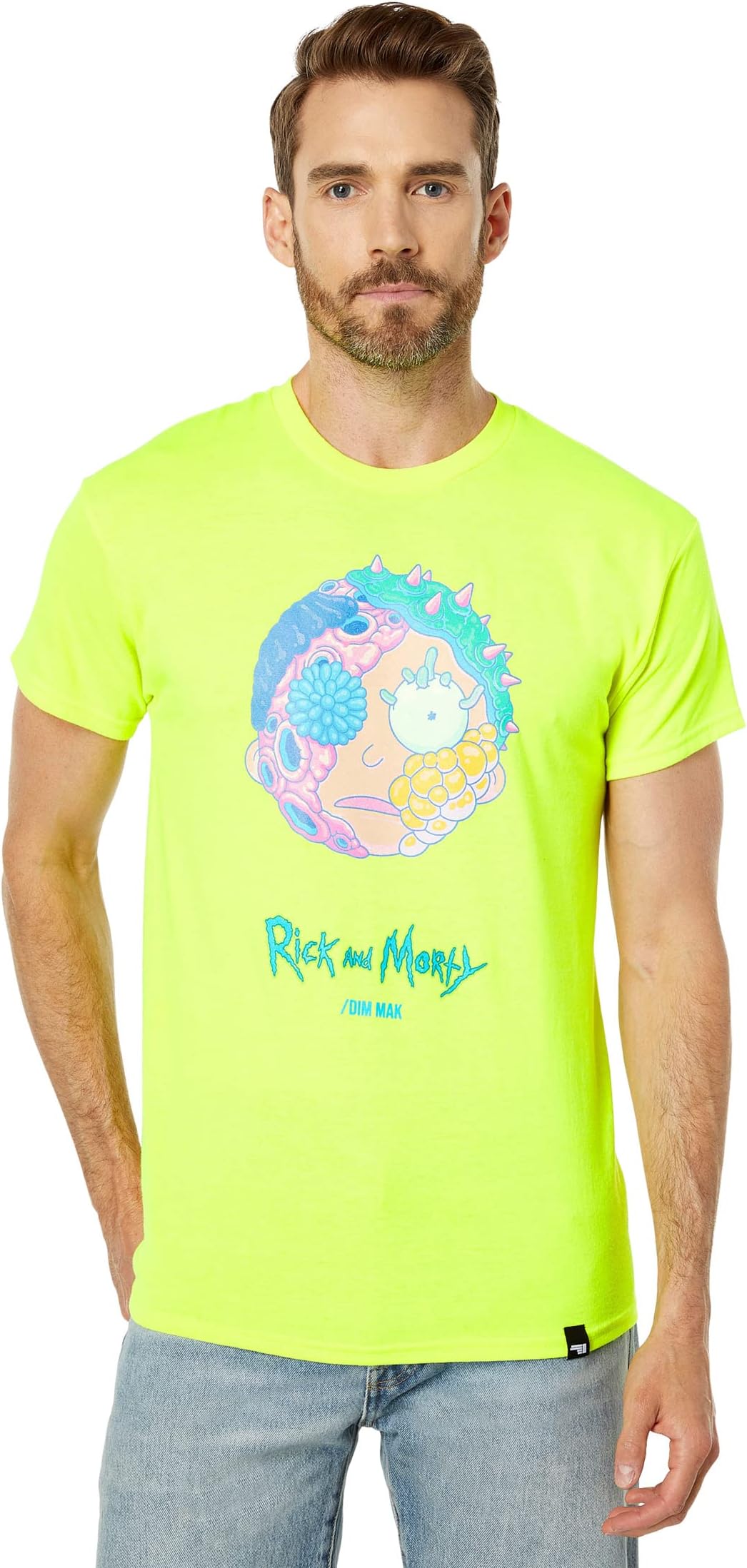 Dim Mak x Rick and Morty - футболка Морти, цвет Safety Green набор rick and morty блокнот морти кардхолдер чёрный