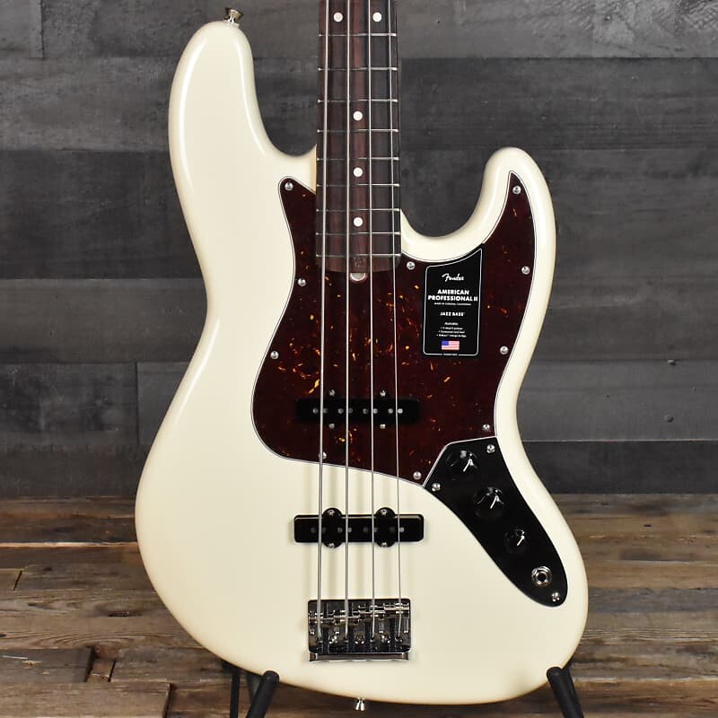 

Басс гитара Fender American Professional II Jazz Bass, Rosewood Fingerboard - Olympic White with Deluxe Molded Case