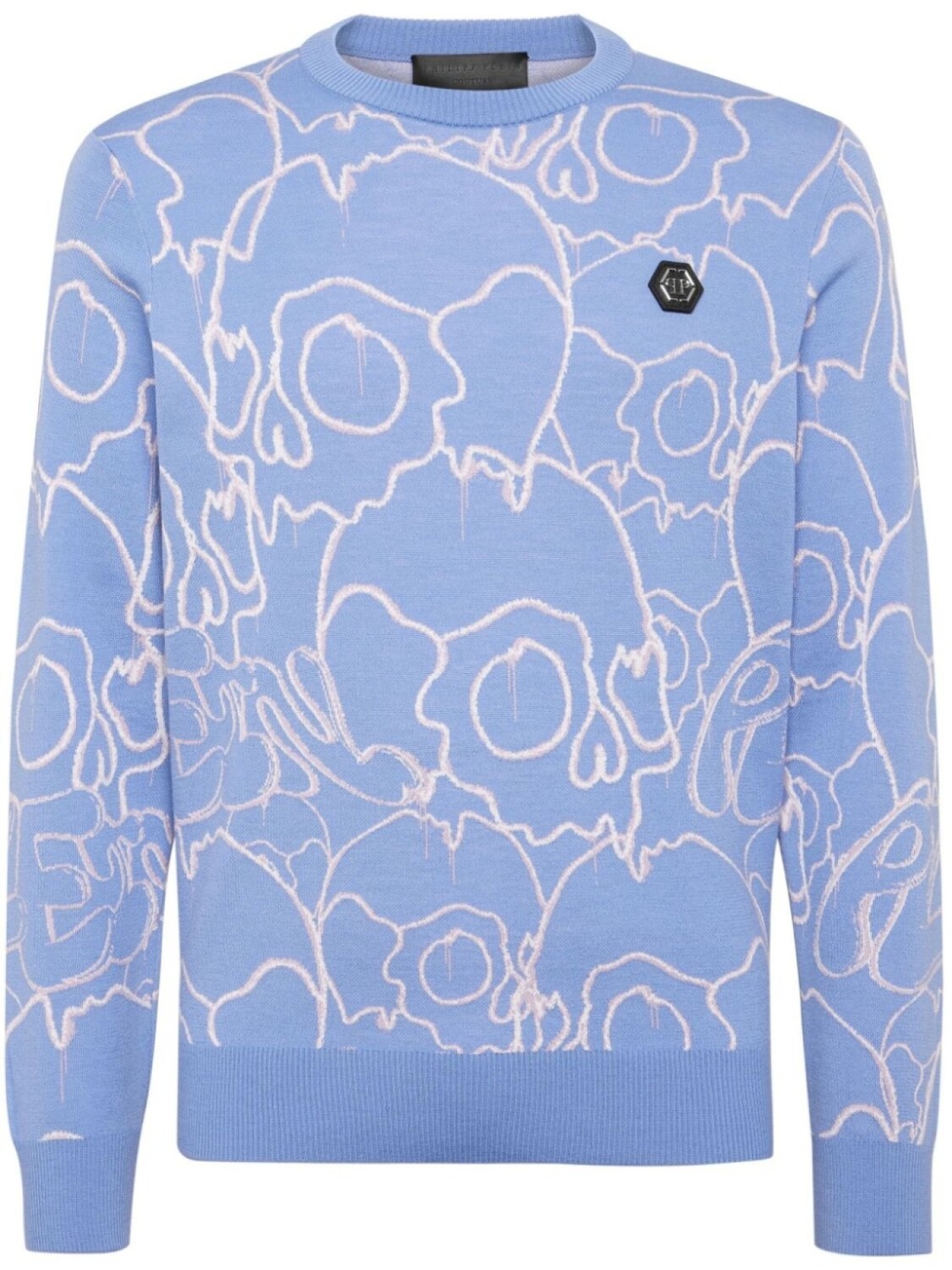 

Жаккардовый джемпер Dripping Skull Philipp Plein, синий