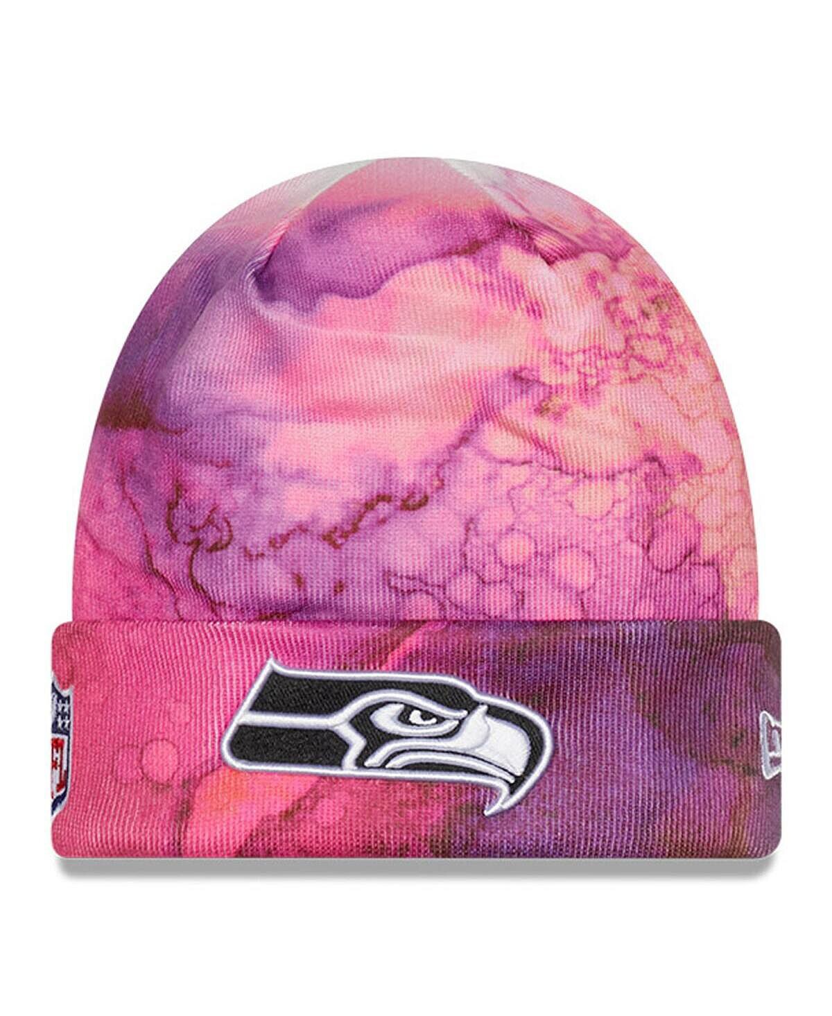 

Мужская розовая вязаная шапка Seattle Seahawks 2022 NFL Crucial Catch New Era
