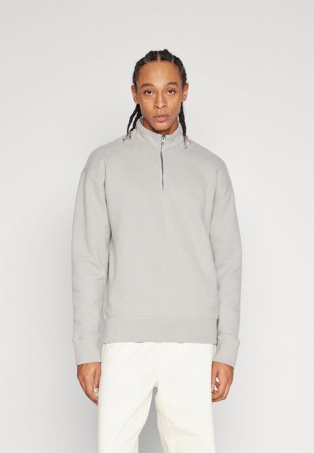 

Толстовка HEAVYWEIGHT QUARTER-ZIP Hollister Co., светло-серый
