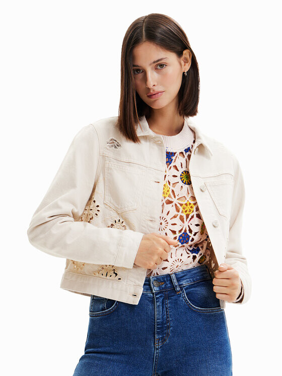 

Джинсовая куртка стандартного кроя Desigual, бежевый