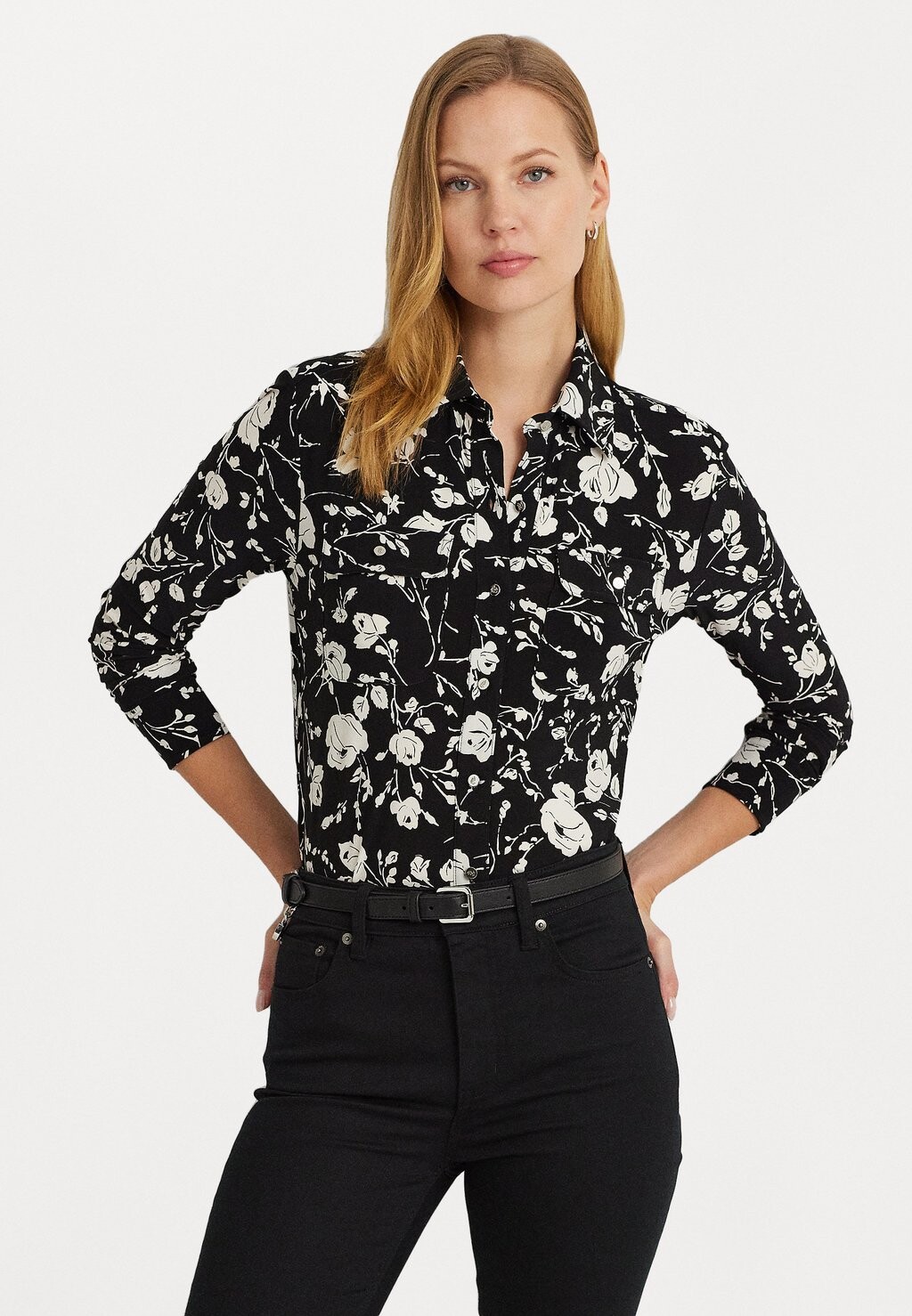 

Блузка-рубашка CORWIN LONG SLEEVE Lauren Ralph Lauren, цвет black/cream