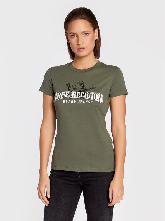 

Футболка узкого кроя True Religion, зеленый