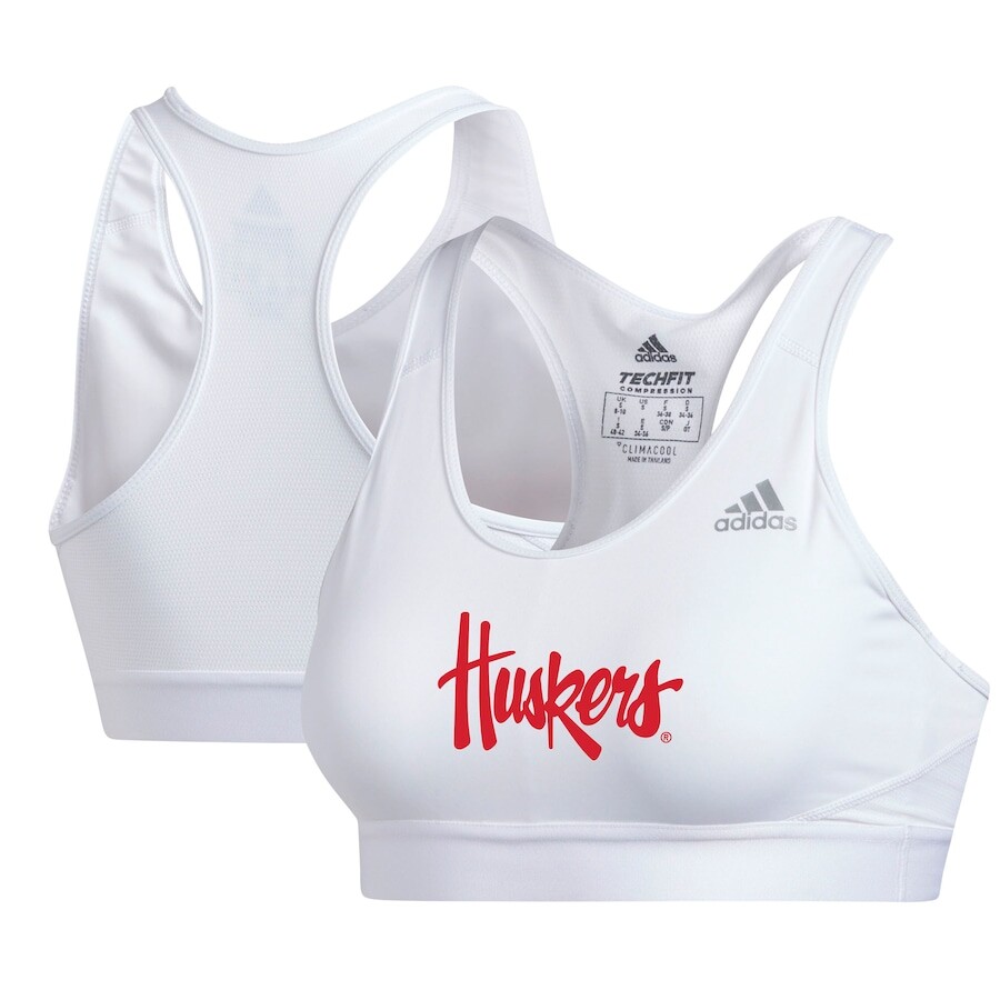 

Спортивный бюстгальтер adidas Nebraska Huskers, белый