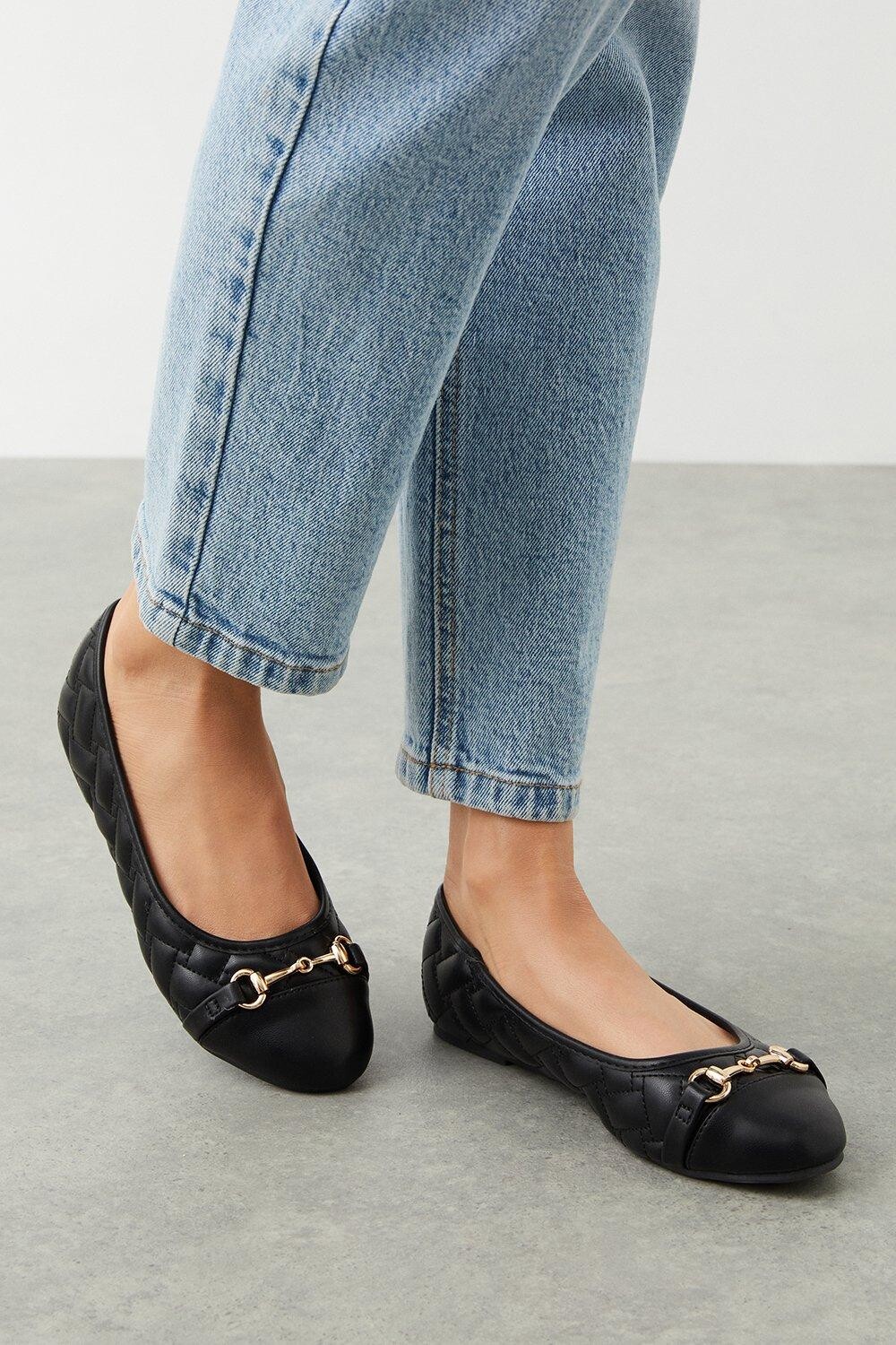 

Стеганые балетки Piper Dorothy Perkins, черный