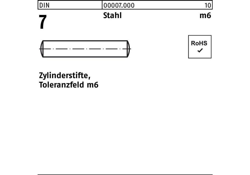 

Цилиндрический штифт DIN 7 25 м6 x 90 сталь DIN 7 Diverse