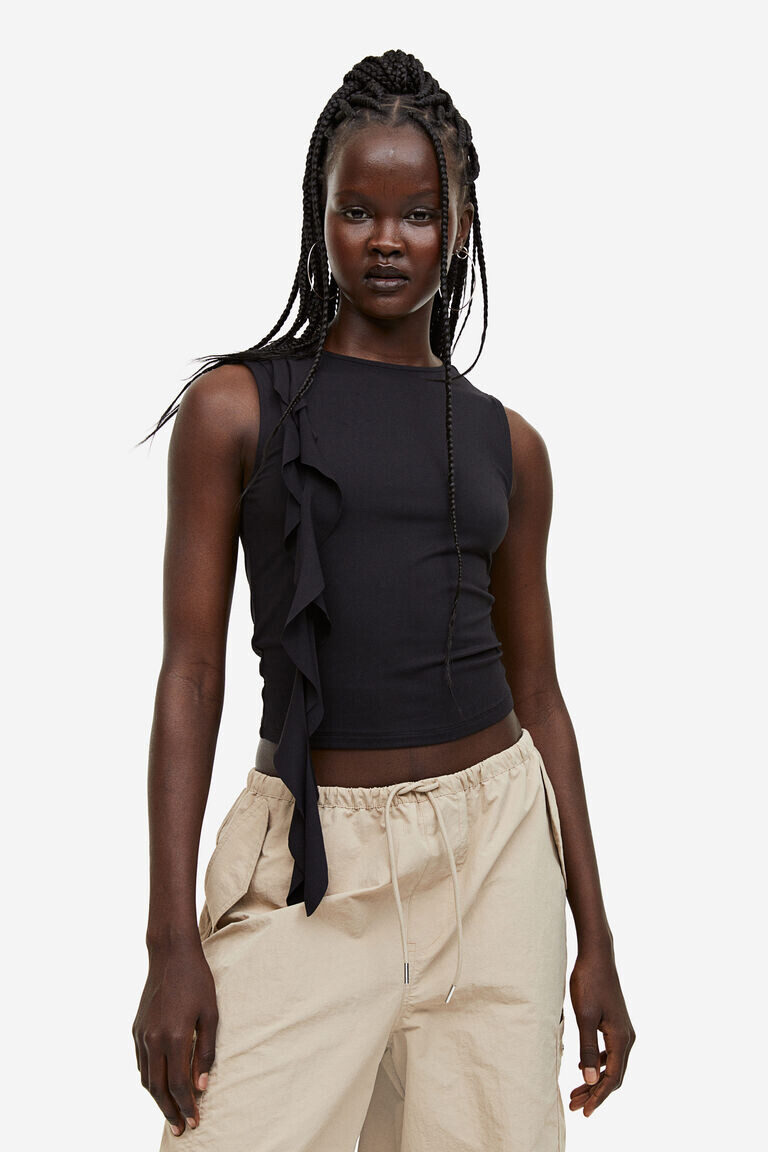 

Топ-жилет с ремешками H&M, черный