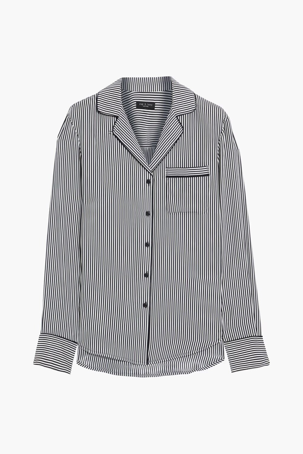 

Рубашка Luca из крепдешина в полоску Rag & Bone, черный