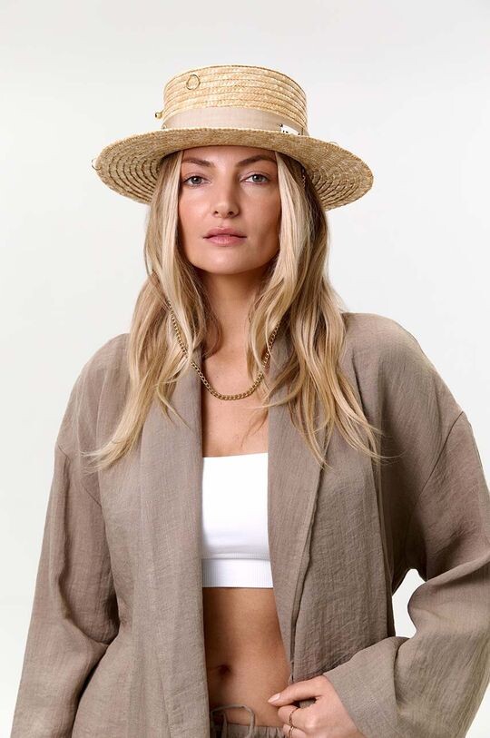 

Золотая шляпа Канотье Le Sh Ka headwear, бежевый