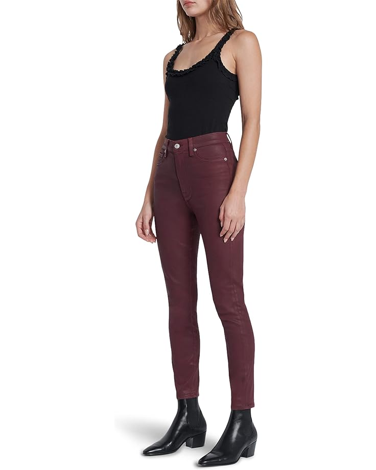 цена Джинсы 7 For All Mankind High-Waisted Ankle Skinny Faux Pocket in Ruby Rust, цвет Ruby Rust