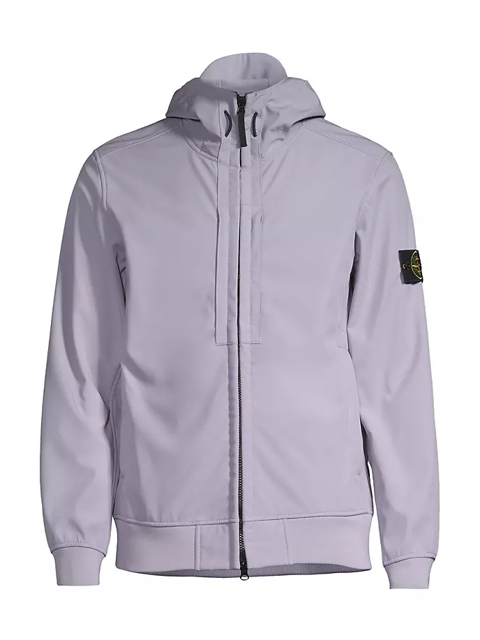 

Куртка из ракушки с капюшоном Stone Island, лаванда