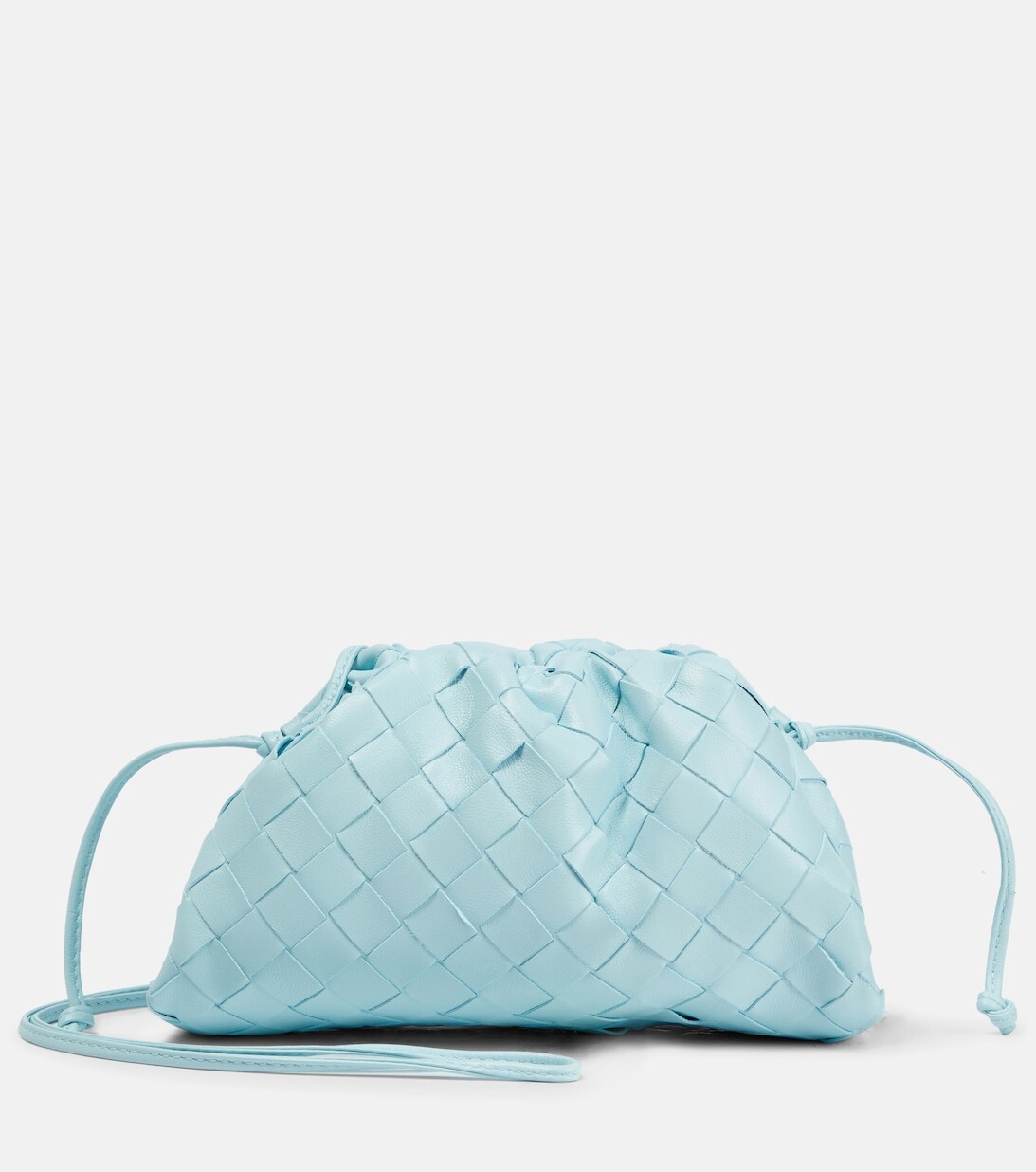 

Кожаный клатч Pouch Mini Intrecciato Bottega Veneta, синий