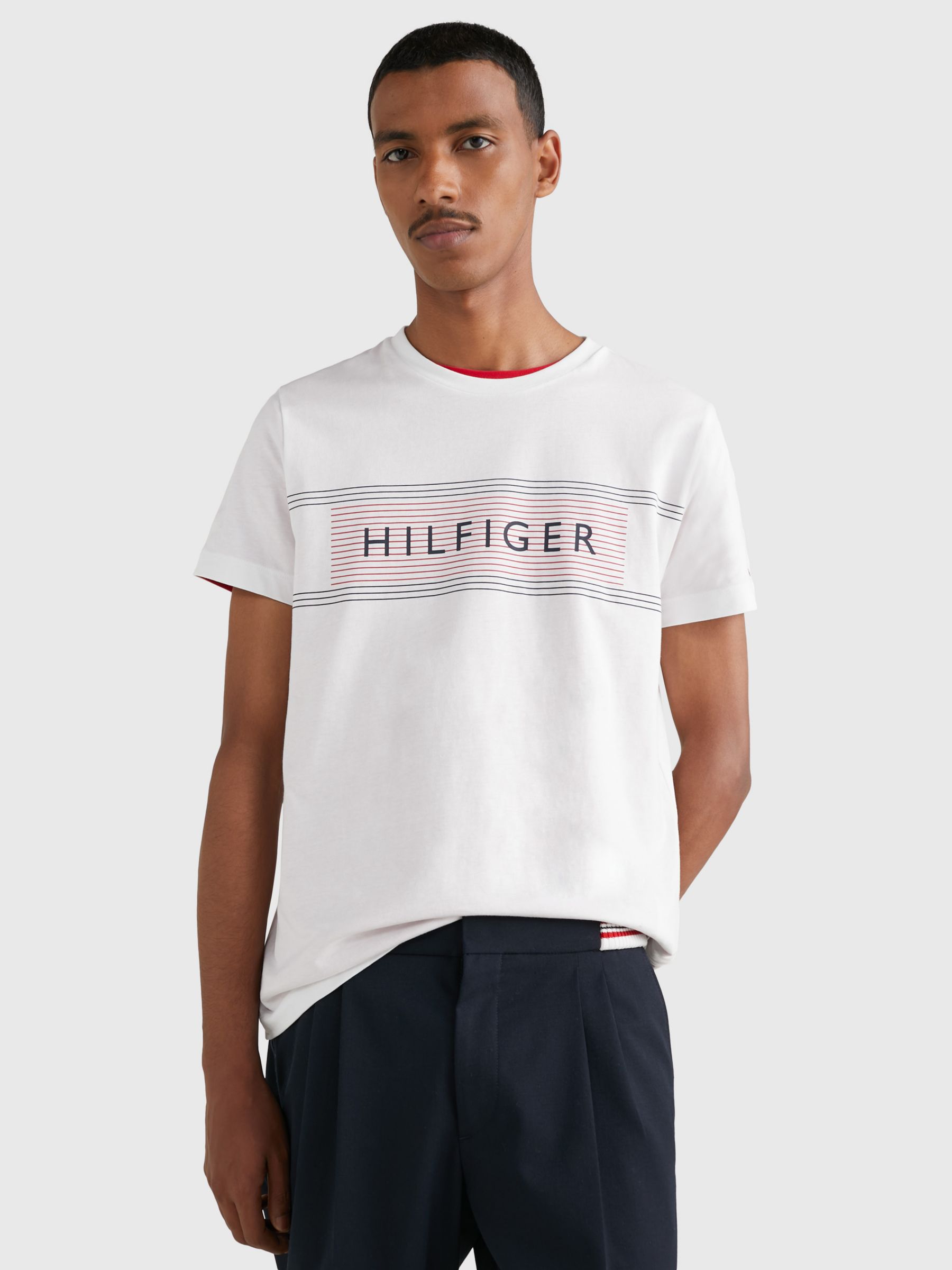 

Tommy Hilfiger Футболка с логотипом Love Stripe, белая, Белый