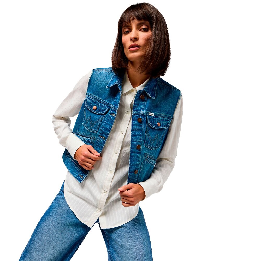 

Жилет Wrangler 112350356 Shrunken Vest, синий